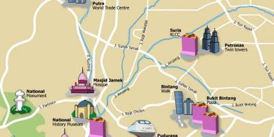 Mappa turistica di kl, malesia