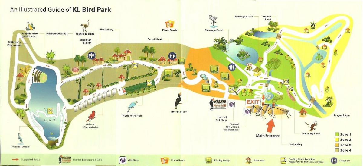 parco degli uccelli di kuala lumpur mappa