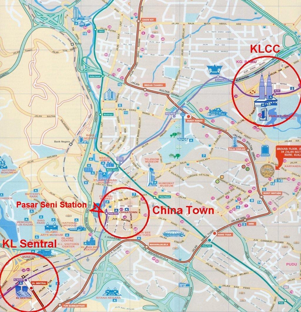 città di kuala lumpur mappa