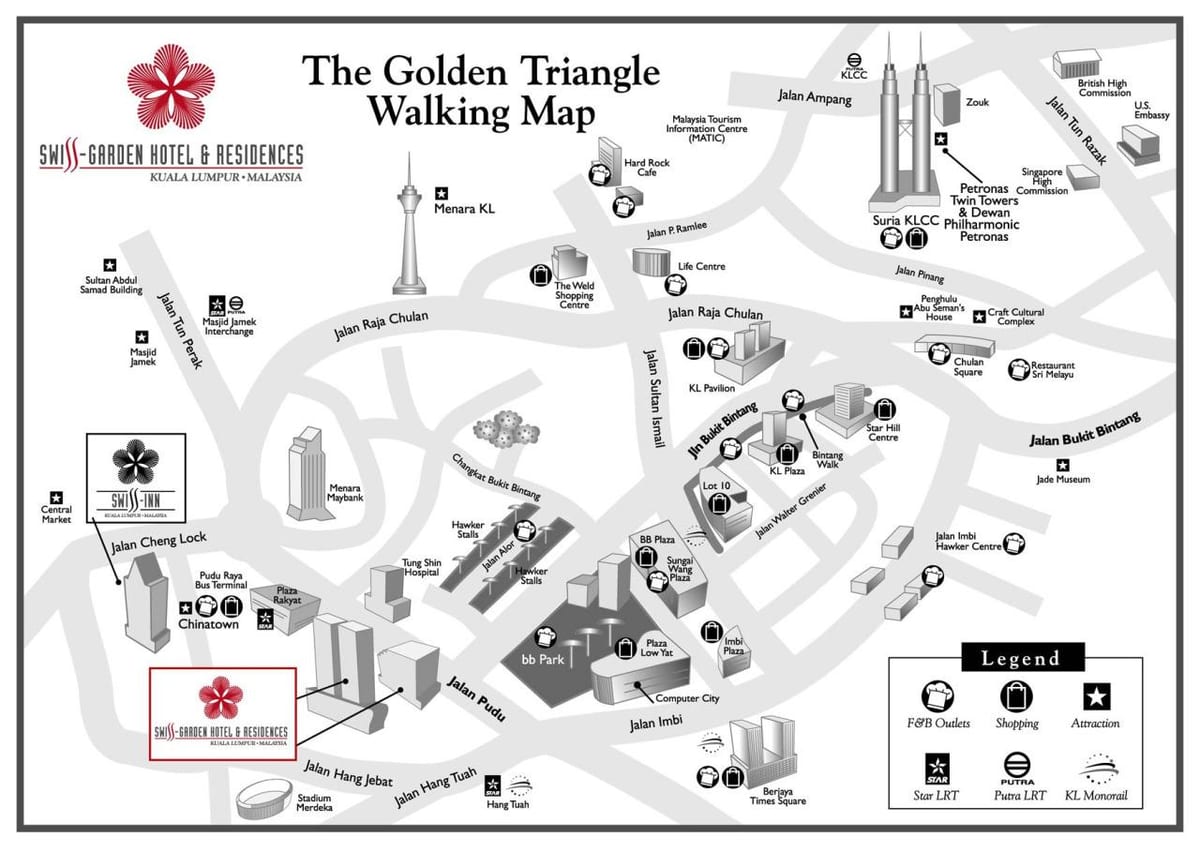 triangolo d'oro di kuala lumpur mappa