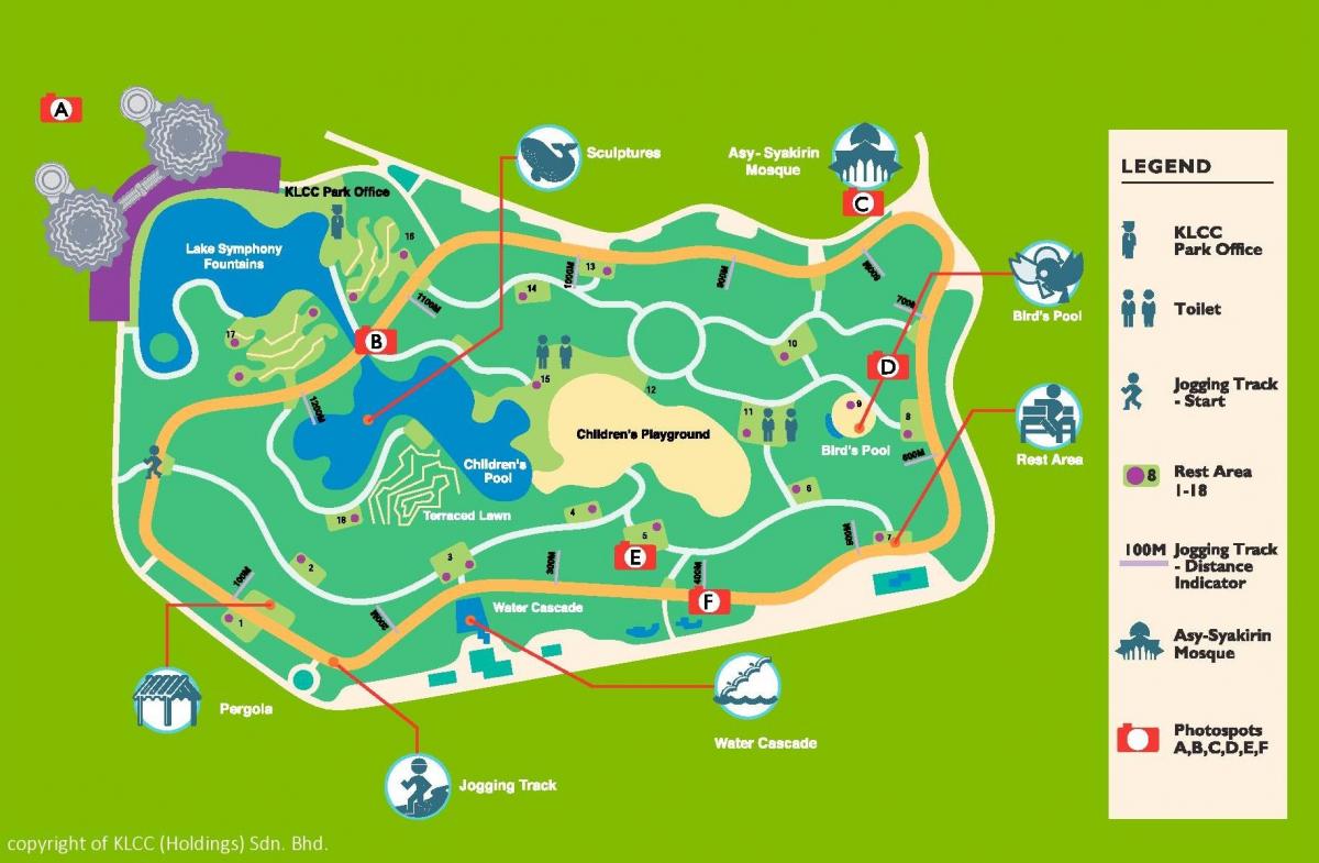 Mappa di parco klcc