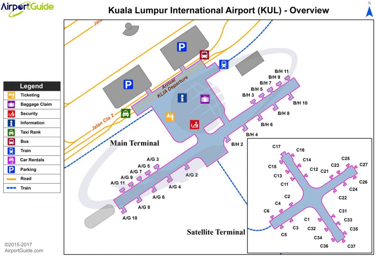 aeroporto internazionale di kuala lumpur terminal mappa