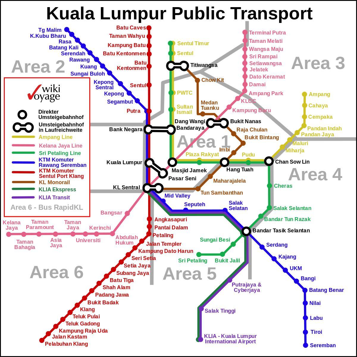 trasporto pubblico kuala lumpur mappa
