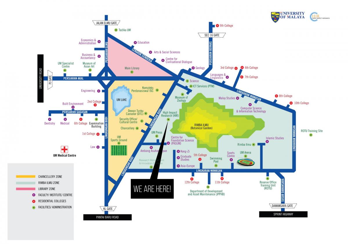 Mappa di l'università di malaya