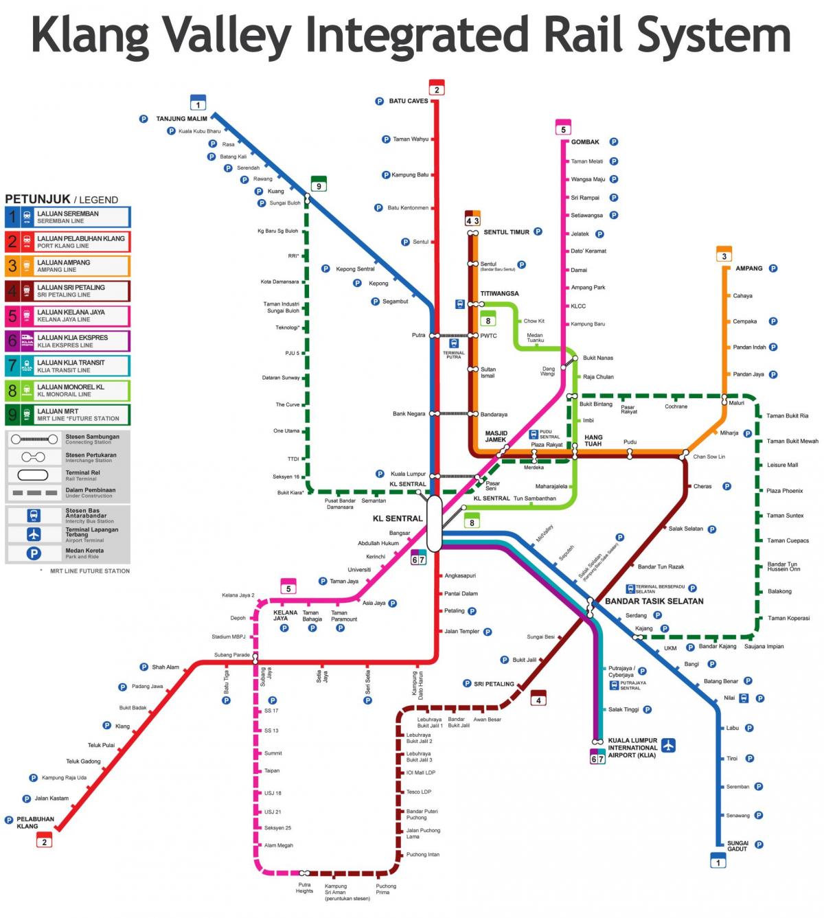 mappa ferroviaria malesia