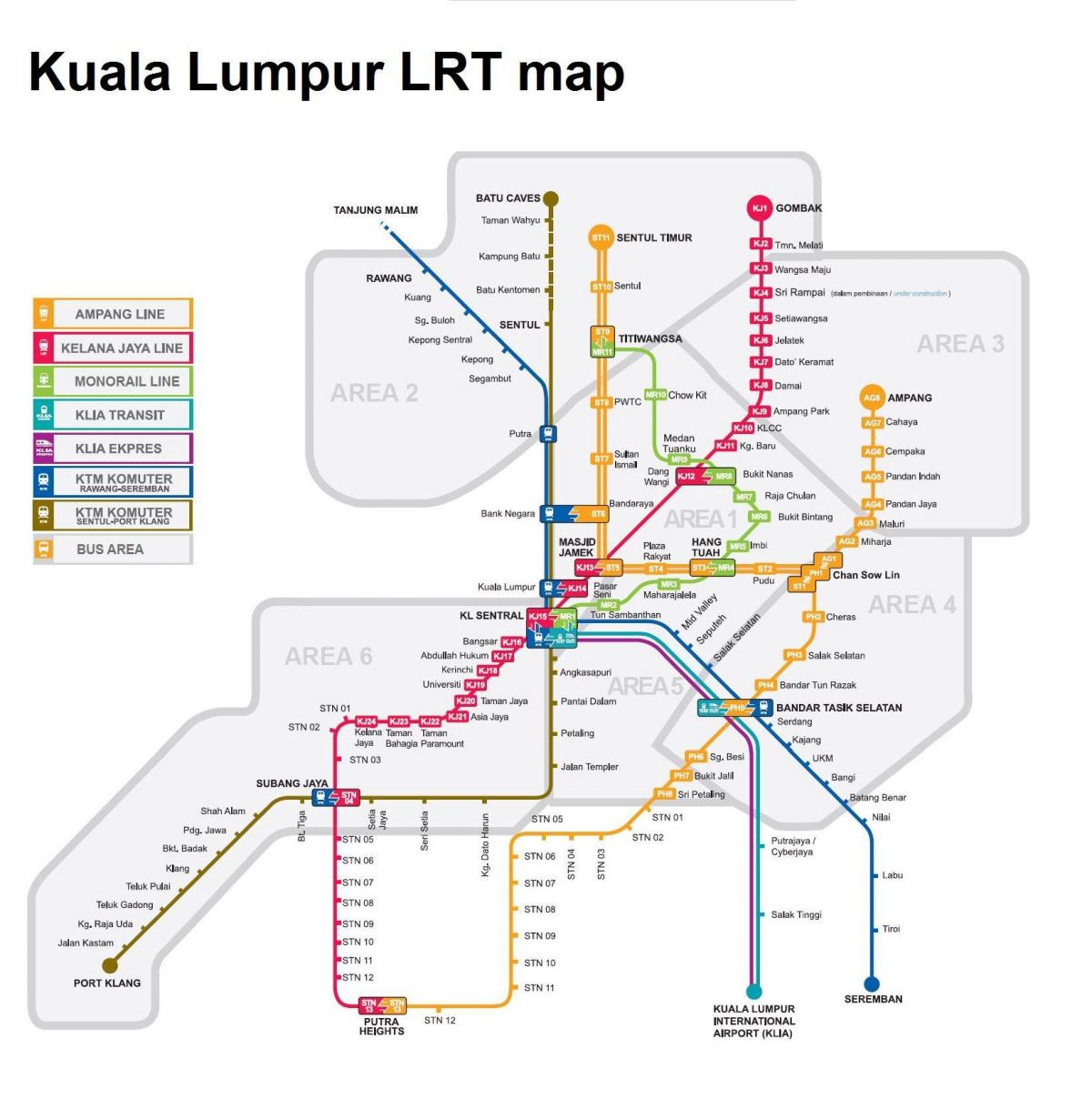 mappa del treno di kuala lumpur