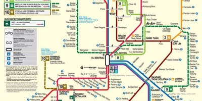 Kuala lumpur mappa della metropolitana di