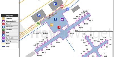 Kuala lumpur airport terminal principale mappa